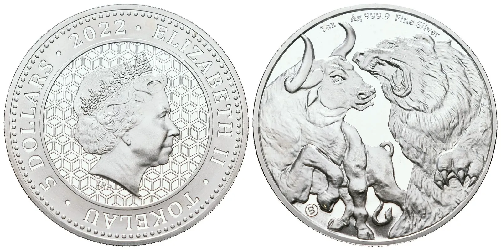 Tokelau, 5 Dollars 2022 - 1 Oz (Bull and Bear)