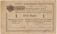 Německá Východní Afrika, 1 Rupie 1. 2. 1916, série T3, R.929u