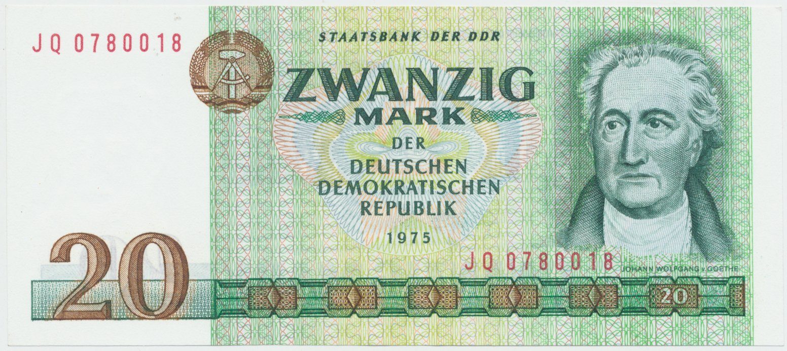 Německo - NDR, 20 DM 1975, II. vydání (1986), Ros.362c