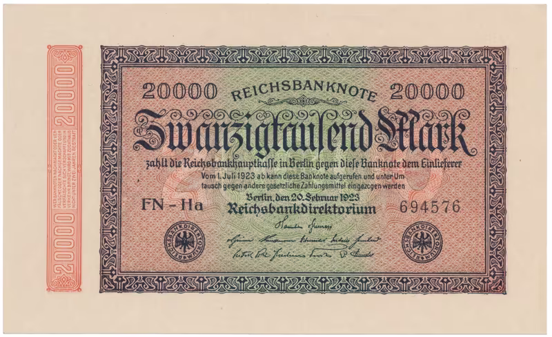 Německo, 20000 Mark 1923, Ro.84j