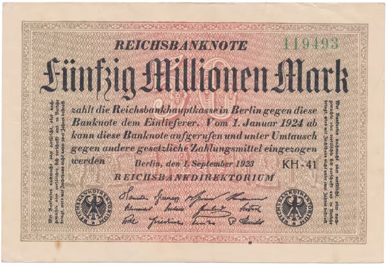 Německo, 50 Millionen Mark 1923, Ro.108h