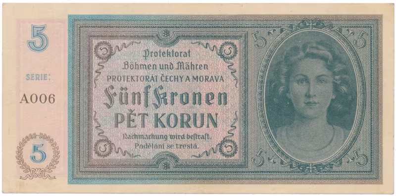 5 Koruna b.d. (1940), série A, Hej.31a