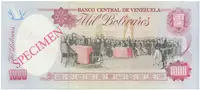 Venezuela, 1000 Bolivares 1991, anulát - SPECIMEN, P.73as - fotografie 2