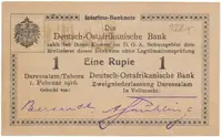 Německá Východní Afrika, 1 Rupie 1. 2. 1916, série W2, R.928q