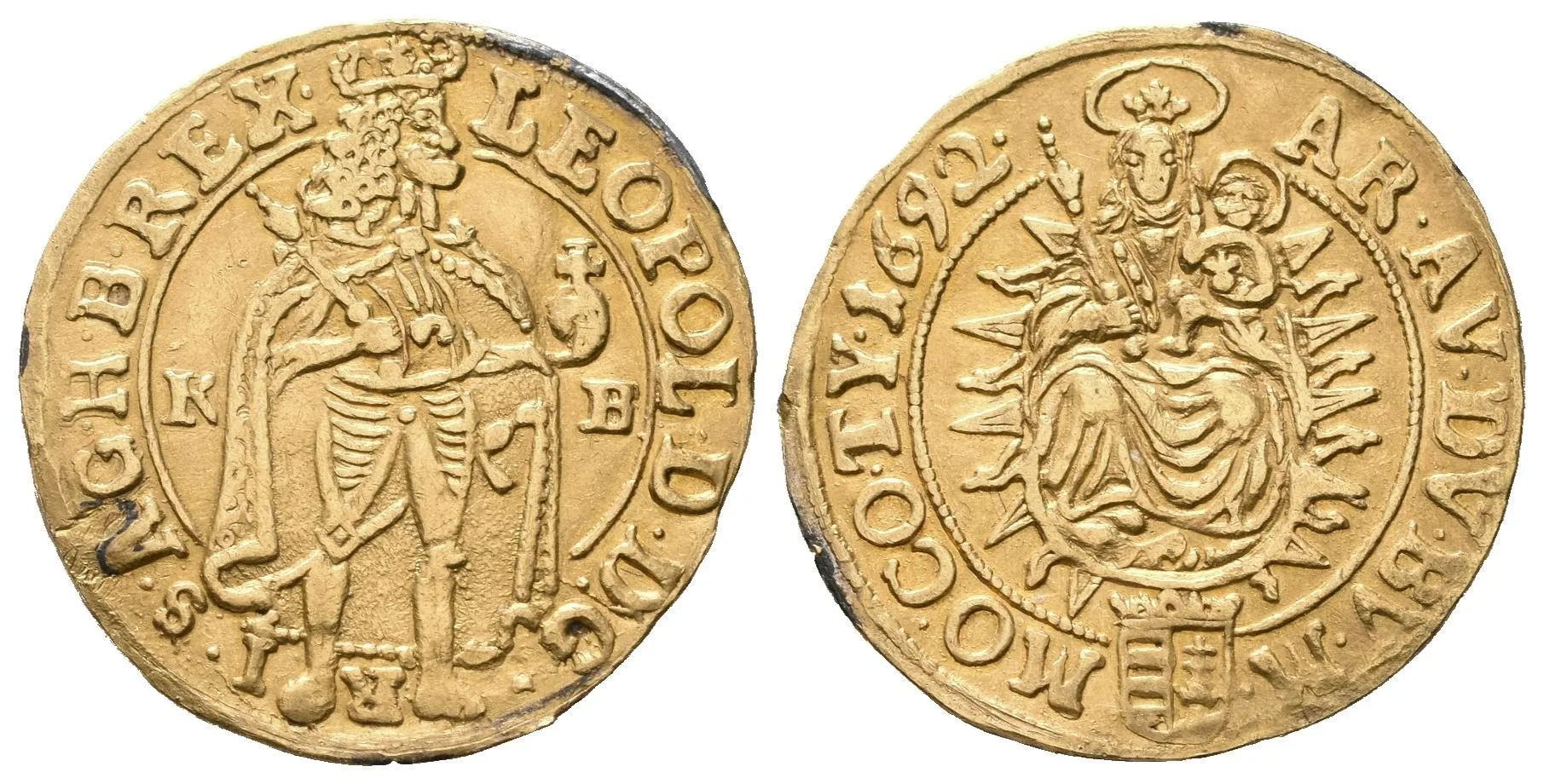 Dukát 1692 KB, Kremnica, Husz.1321, pěkná zachovalost, — 1