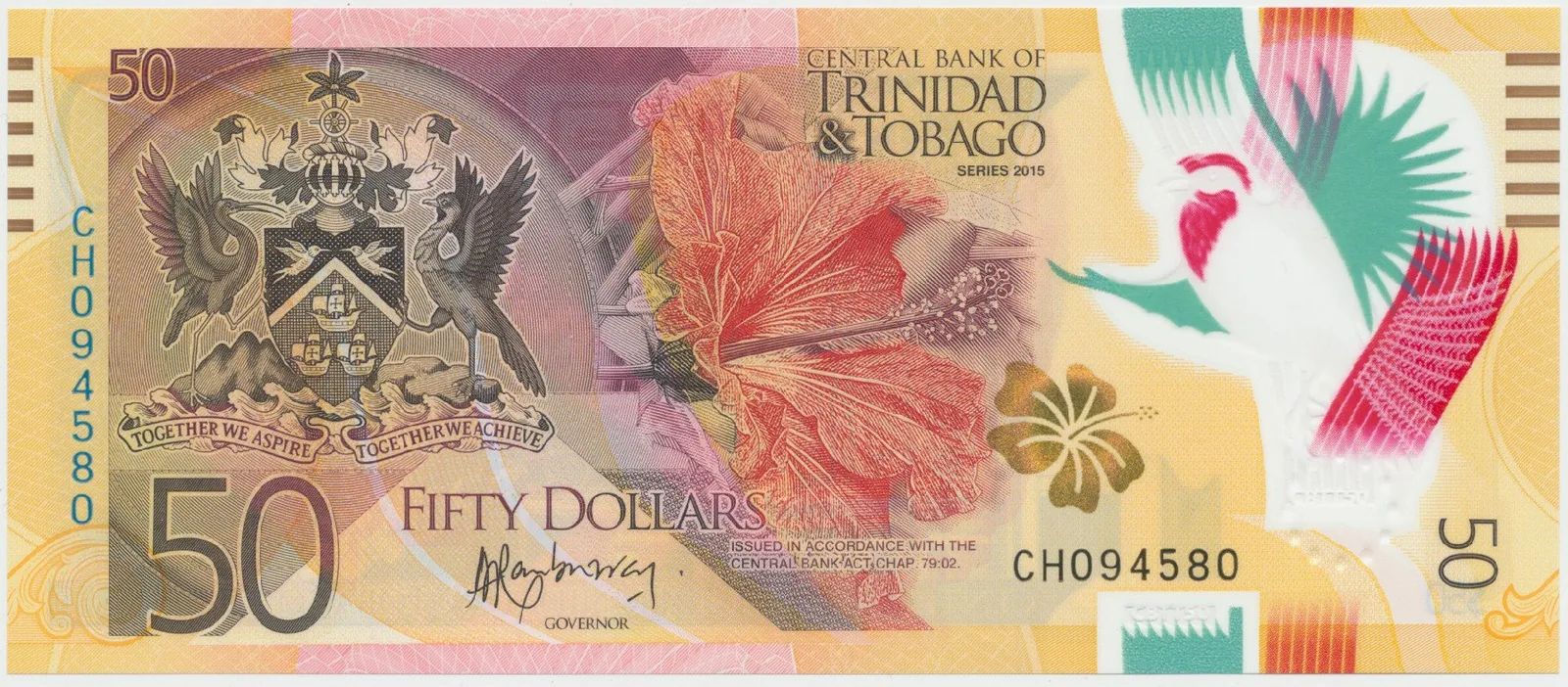 Trinidad a Tobago, 50 Dollars 2015, plastová, P.59
