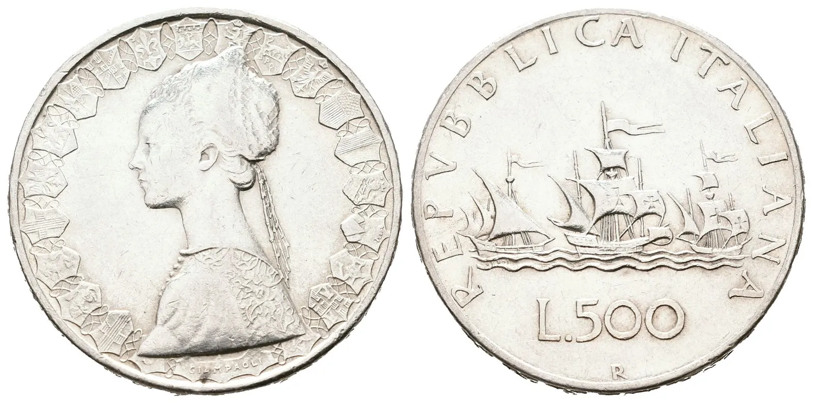 Itálie, 500 Lira 1958