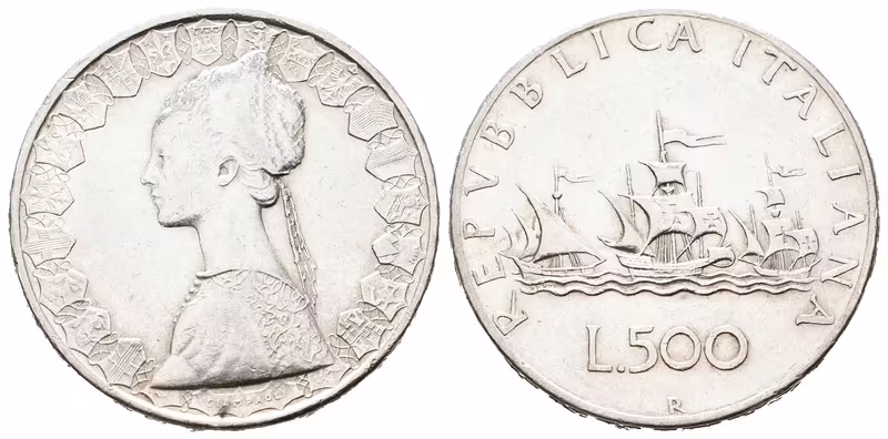 Itálie, 500 Lira 1958