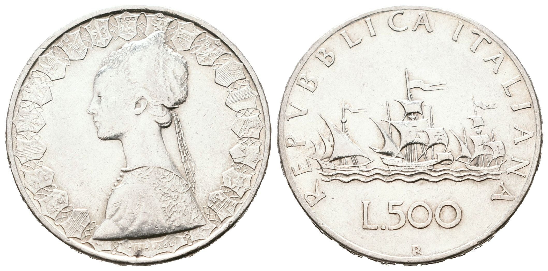 Itálie, 500 Lira 1958