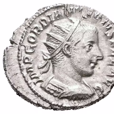 Antoninian, Antiochia, 242 - 244, Rv: MARTI PACIFERO, Mars kráčející vlevo