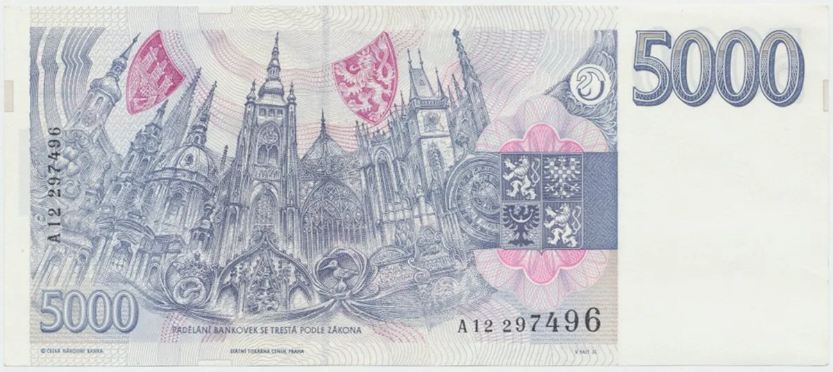 Česká republika, 5000 Koruna 1993, série A, Hej.CZ12a