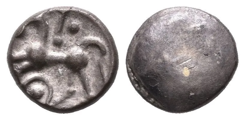 AR Obol, typ Němčice/Roseldorf II, Hladký hrbol / Koník zleva, pod nohama — 1