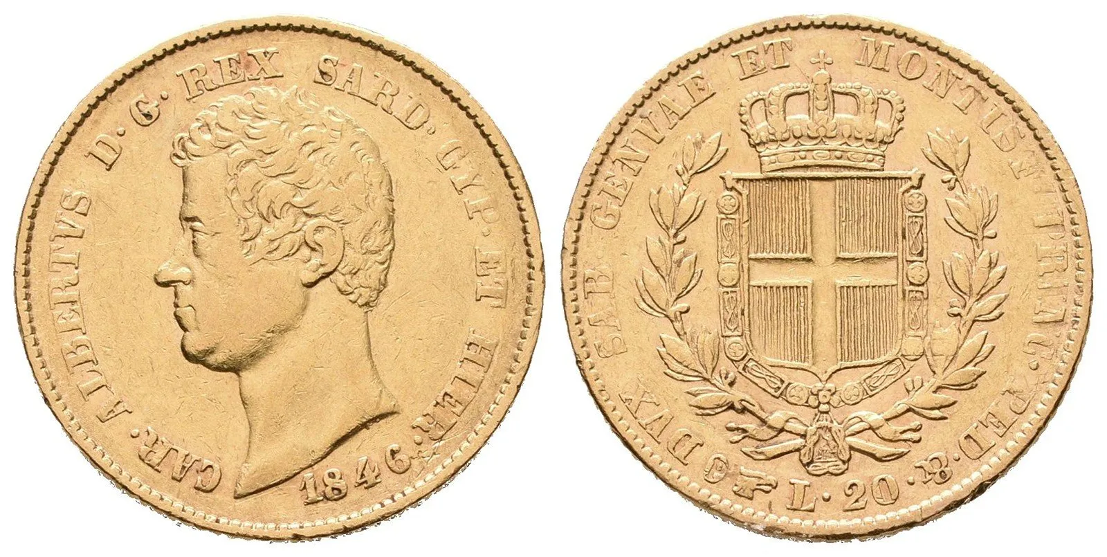 Sardínie, 20 Lira 1846 P