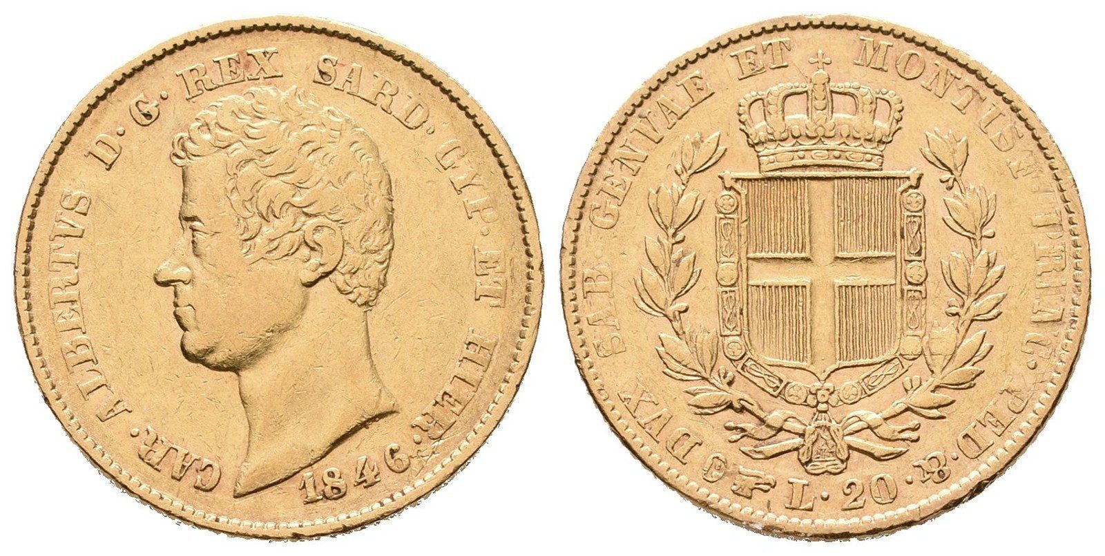 Sardínie, 20 Lira 1846 P
