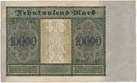 Německo, 10.000 Mark 1922, velký formát, Ro.68a - fotografie 2