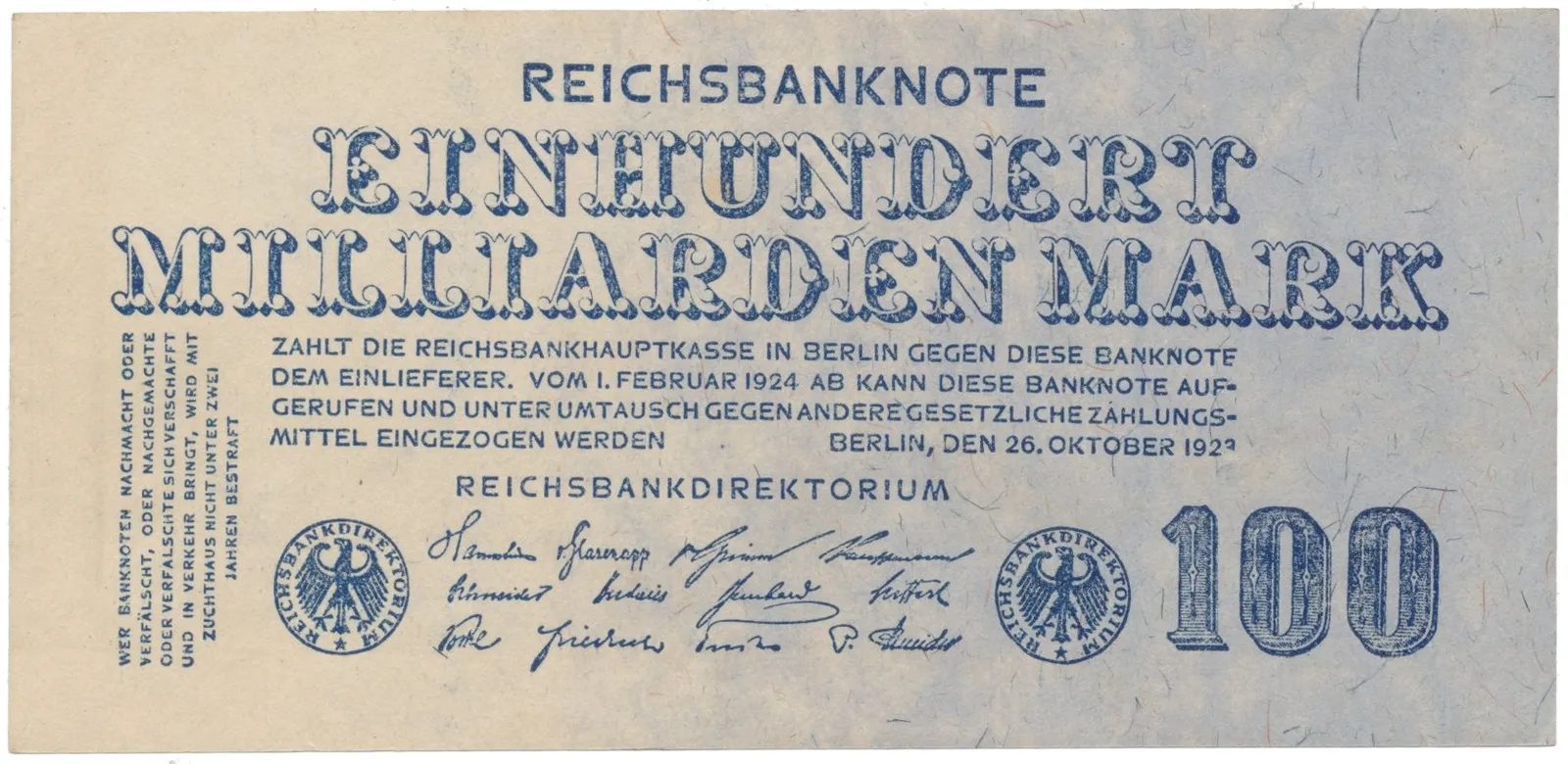 Německo, 100 Milliarden Mark 1923, Ro.123