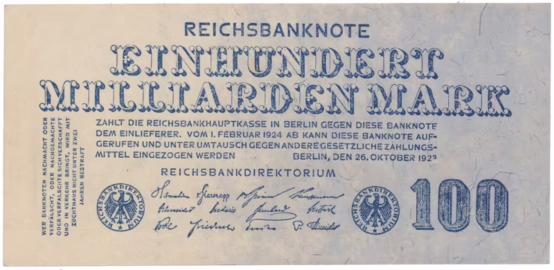 Německo, 100 Milliarden Mark 1923, Ro.123