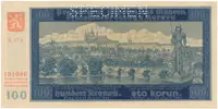 100 Koruna 1940, II. vydání, série A, SPECIMEN, Hej.33a.S1