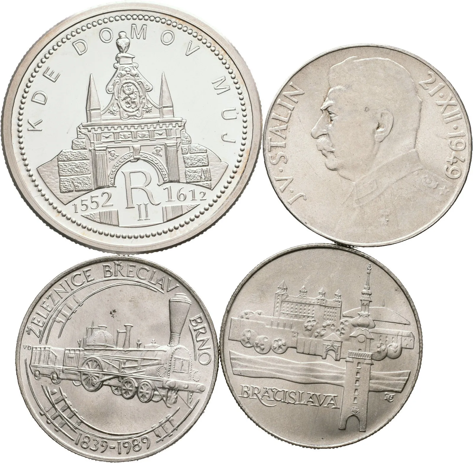 Soubor mincí - 50 Kčs 1949 - J. V. Stalin, 50 Kčs 1986 - Bratislava, — 1