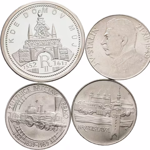 Soubor mincí - 50 Kčs 1949 - J. V. Stalin, 50 Kčs 1986 - Bratislava,