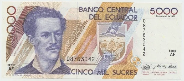 Ekvádor, 5000 Sucres 1987, P.126
