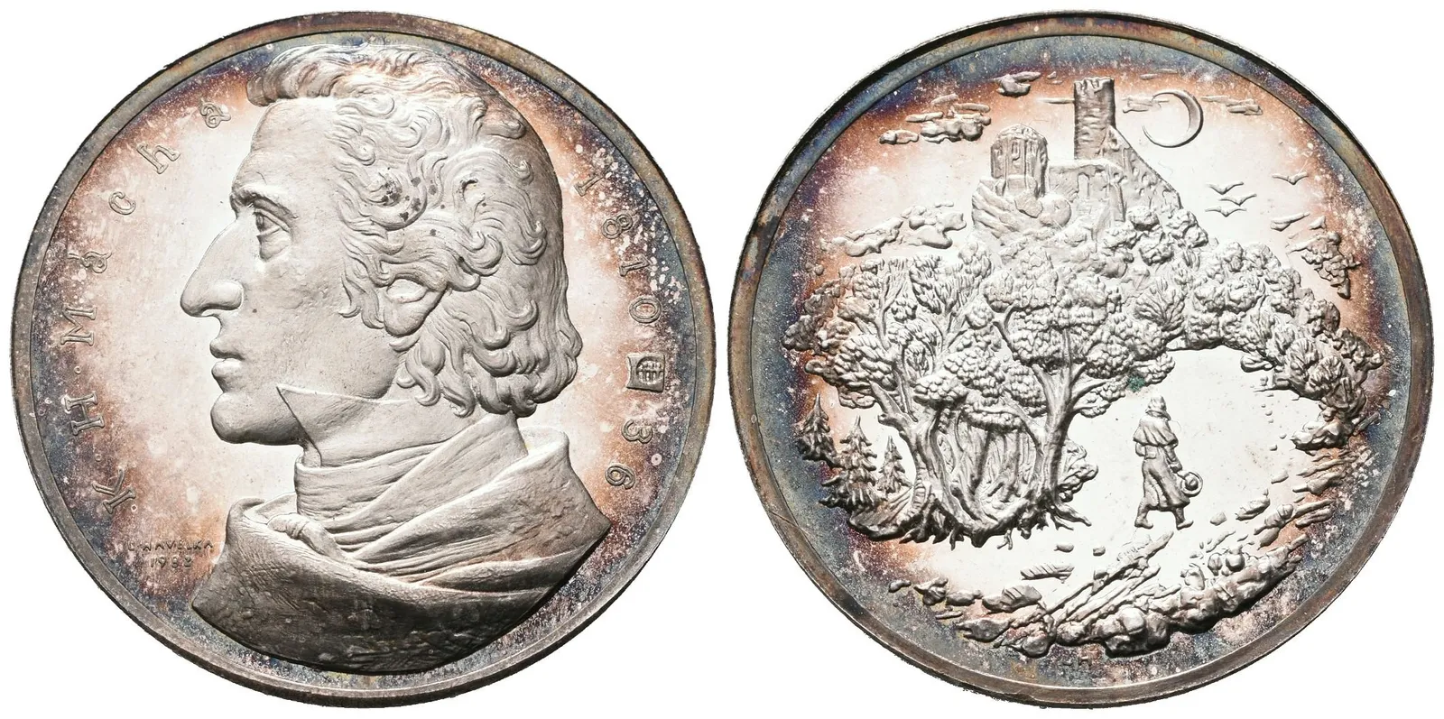AE Medaile 1982 - Karel Hynek Mácha, postř. Br 40 mm