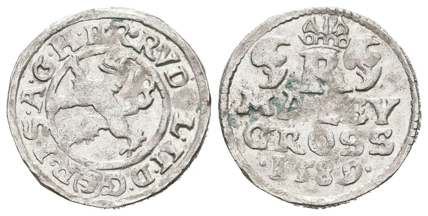 Malý groš 1590, České Budějovice-Mattighofer, HN.25a (opis 7a), — 1