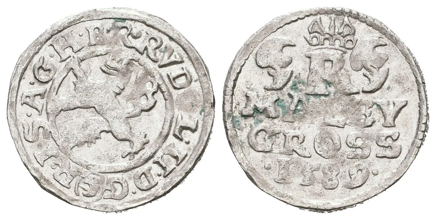 Malý groš 1590, České Budějovice-Mattighofer, HN.25a (opis 7a), — 1