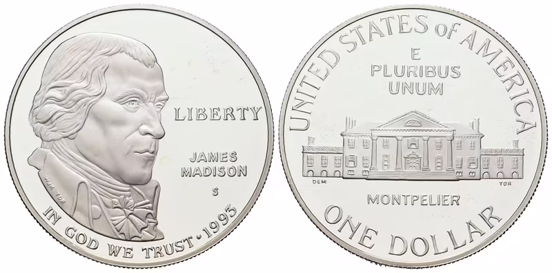 USA, 1 Dollar 1993 - James Madison, PROOF