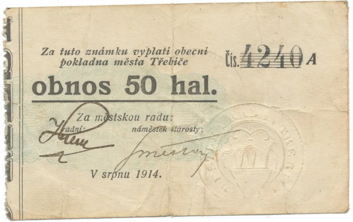 Třebíč - město, 50 hal srpen 1914, série A, HH.223.5.4i