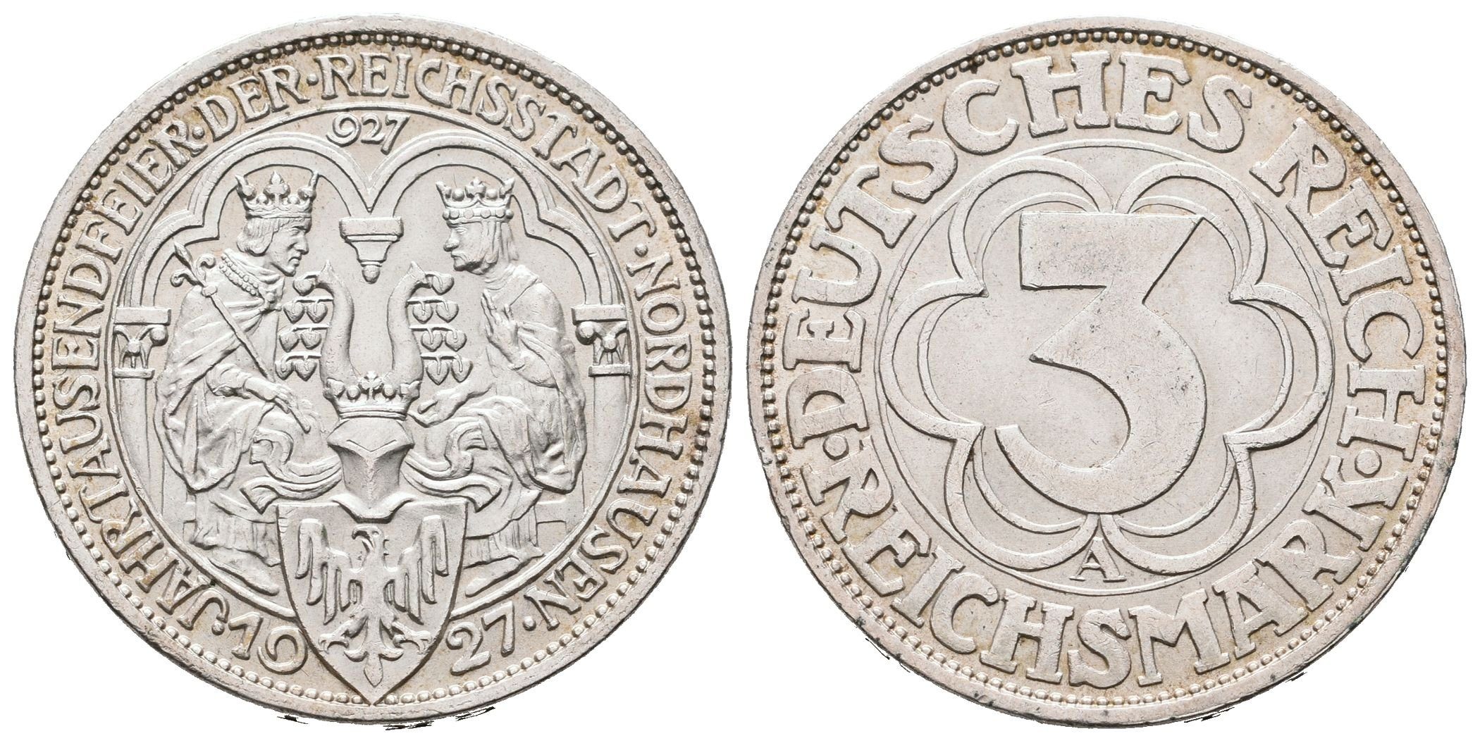 Výmar, 3 Marka 1927 A - Nordhausen