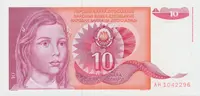 Jugoslávie, 10 Dinara 1990, P.103