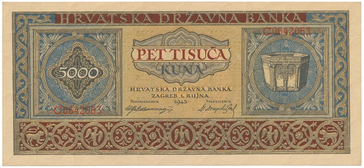 Chorvatsko, 5000 Kuna 1943, P.13a