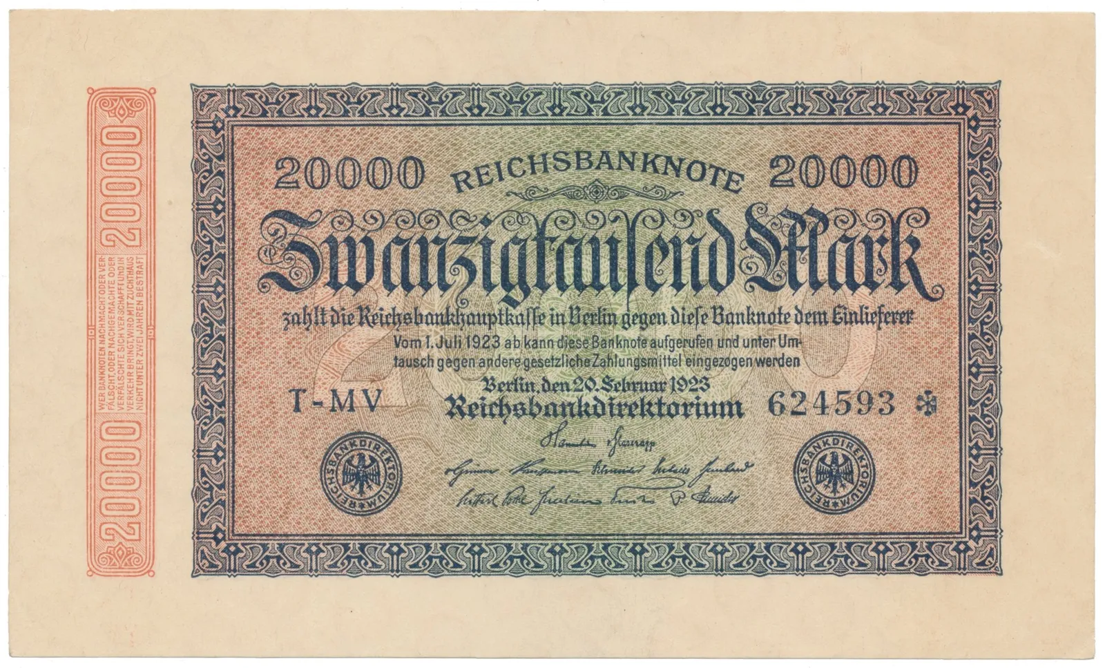 Německo, 20000 Mark 1923, Ro.84b