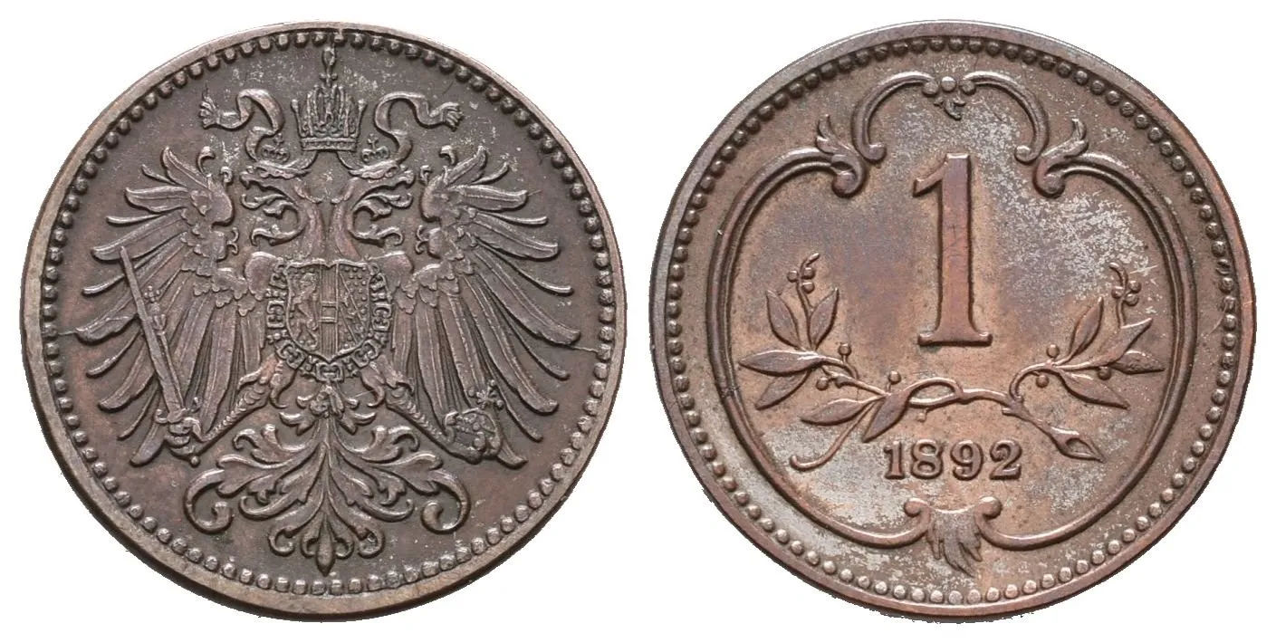 1 Haléř 1892, velmi vzácný