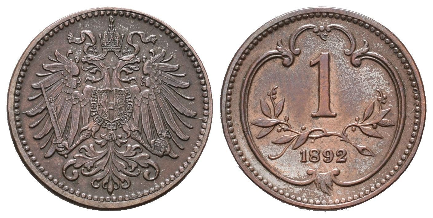 1 Haléř 1892, velmi vzácný