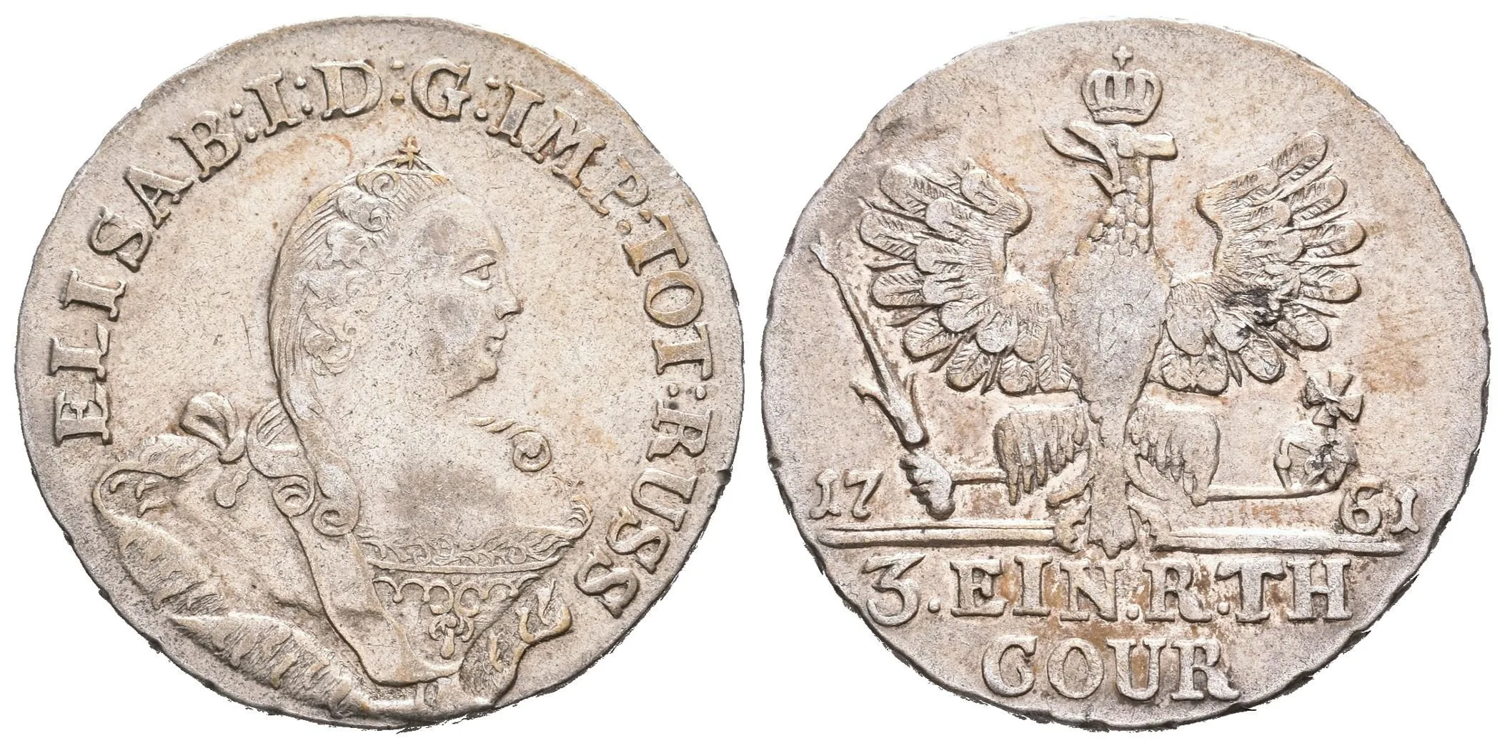 1/3 Tolar 1761, Königsberg, Bitkin2.670, Uzd.4888_R! — 1
