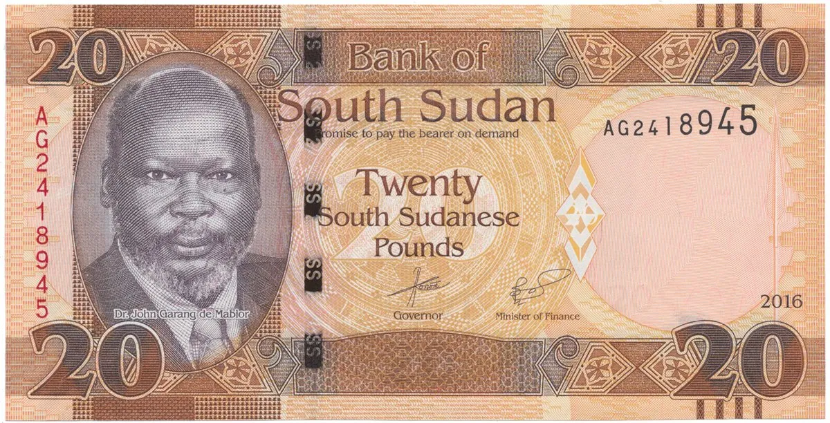 Súdán Jižní, 20 Sudanese Pounds 2016, P.13b