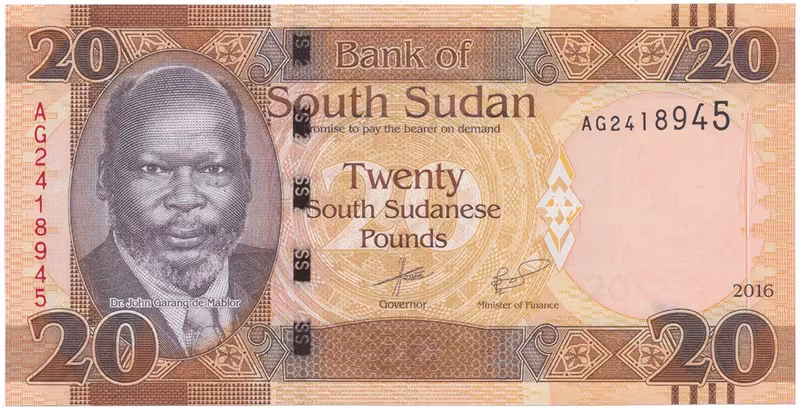 Súdán Jižní, 20 Sudanese Pounds 2016, P.13b