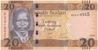 Súdán Jižní, 20 Sudanese Pounds 2016, P.13b