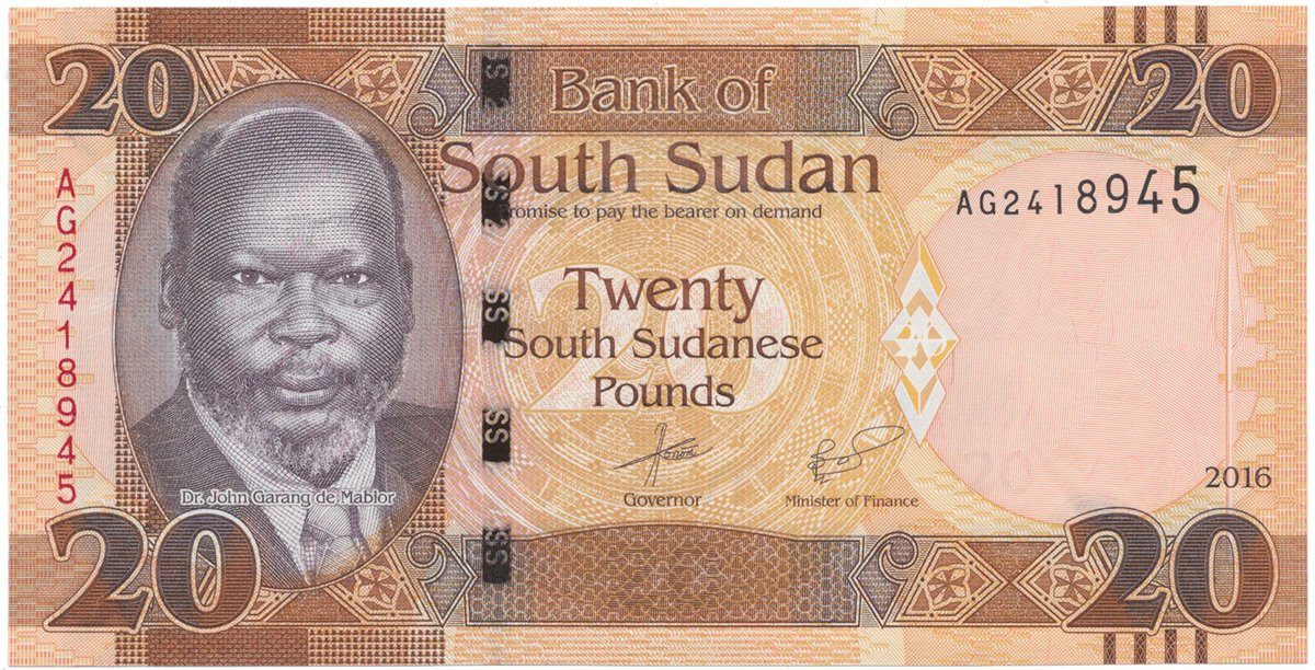 Súdán Jižní, 20 Sudanese Pounds 2016, P.13b