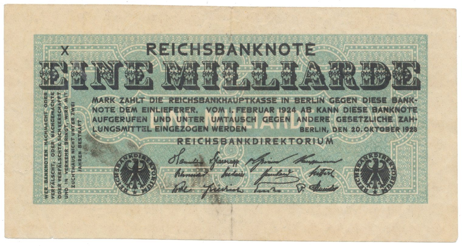 Německo, 1 Milliarde Mark 1923, Ro.119a