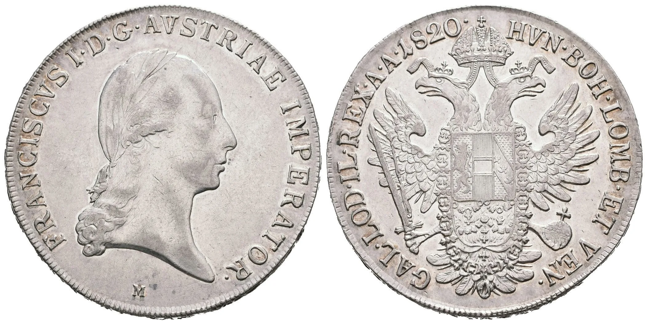 Tolar 1820 M, Milano, pěkná zachovalost, patina, zbytky lesku na Rv., — 1