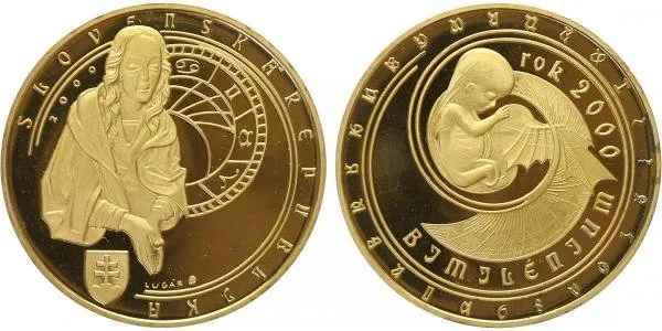 AR Medaile 2000 (R. Lugár) - Bimilénium - rok 2000, Pozlac. Ag 0,999, 40 mm (32 g), č