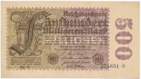 Německo, 500 Millionen Mark 1923, vodoznak Sterne, Ro.109h