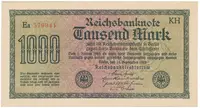 Německo, 1000 Mark 1922, vod. Achterstreifen, Ro.75o