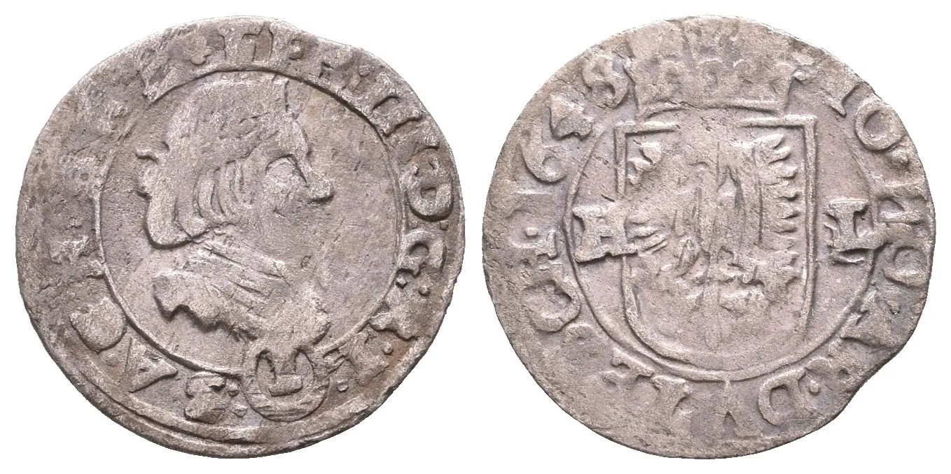 Krejcar 1648 HL, Těšín a Skočov-Loos+Bremen, Hal.1355, patina, ned., rysky — 1