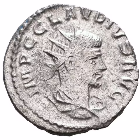 AE Antoninian, Antiochia, Rv: VIRTVS AVG, stojící Mars zleva drží oštěp, přidržuje