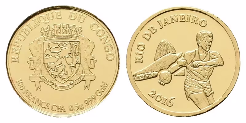 Kongo, 100 Franků 2016 - Olympijské hry Rio de Janeiro
