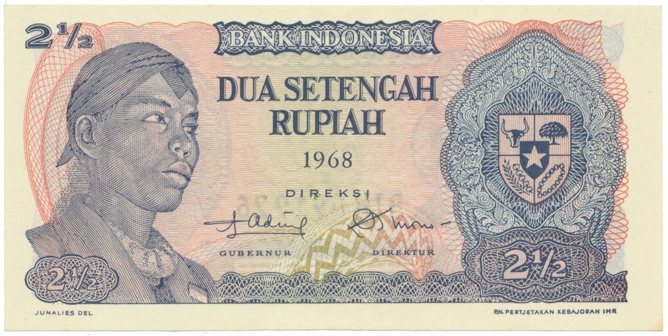 Indonésie, 2 1/2 Rupiah 1968, P.103
